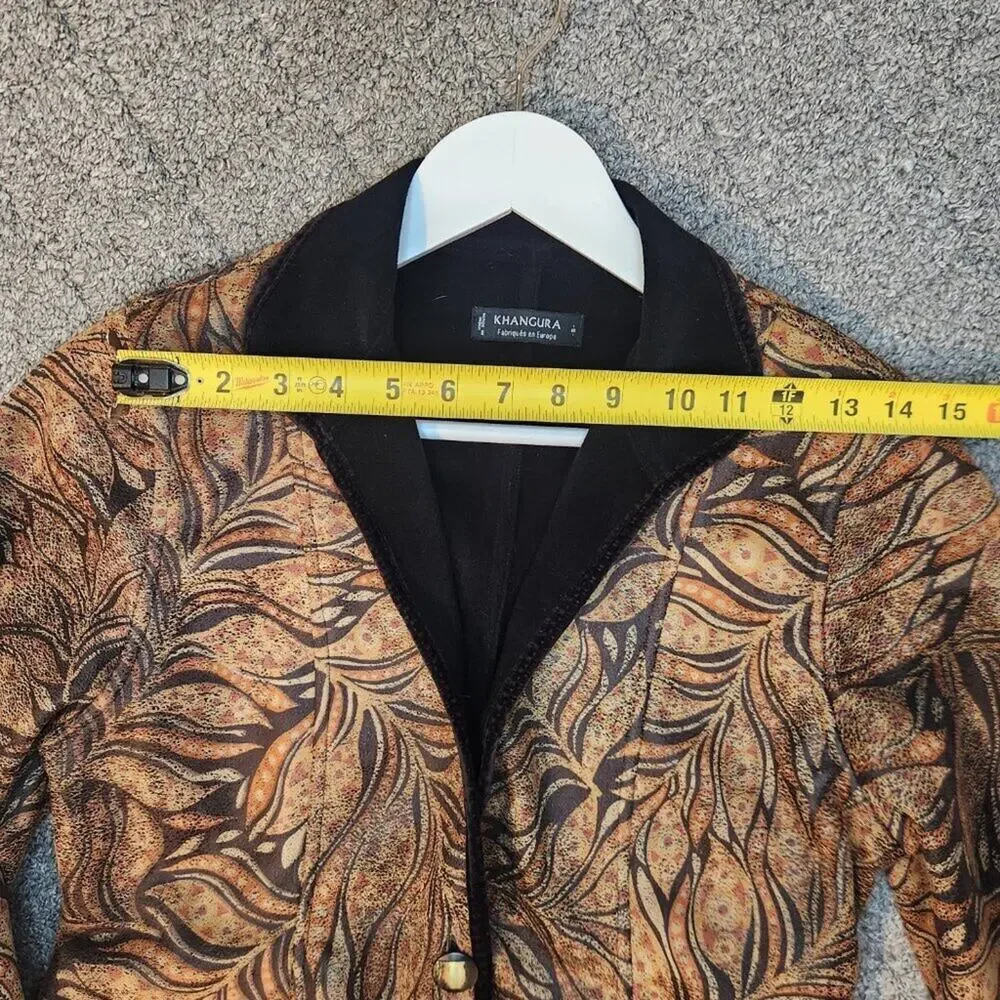 Khangura Faux Suede Jacket Art to Wear Western Eclectic Fall Layering - Size S